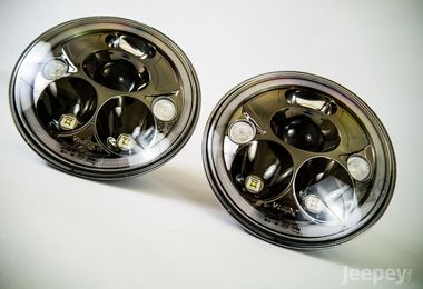 7" Vortex LED Headlights x 2 (Black Chrome) LHD (XIL-7RELBKIT / JM-04042 / Vision X lighting)