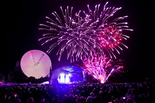 Beam us up, Aiden! Byrne’s intergalactic banquet alone makes Bluedot worth the trek