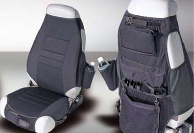 Seat Protector Kit, Fabric, Black; 76-06 Jeep CJ/Wrangler YJ/TJ (13235.01 / JM-03741 / Rugged Ridge)