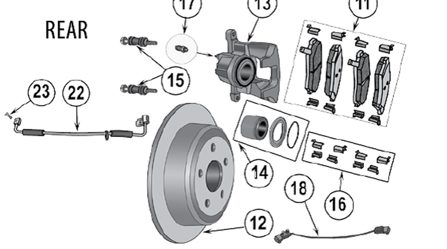 Rear Caliper Piston Kit Repair Kit (68003882AA) Jeepey Jeep parts