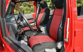 Neoprene Front Seat Covers, Black/Red, 07-10 (13214.53 / JM-02573 / Rugged Ridge)