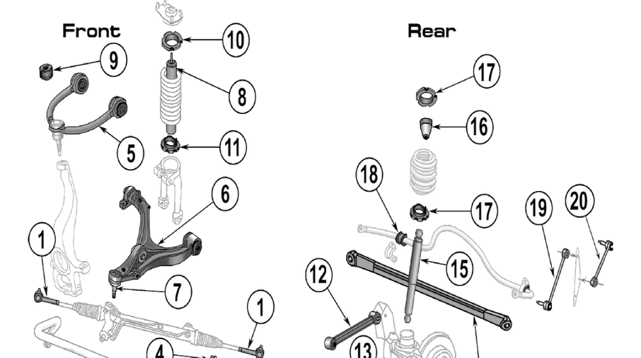 Control Arm (Upper Front), XK & WK (52090206AG) | Jeepey - Jeep parts ...