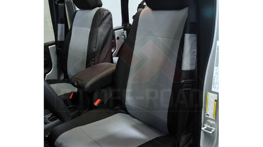 Front Seat Covers, (Black / Grey) JK (SC30021 / JM-01854 / RT Off-Road)