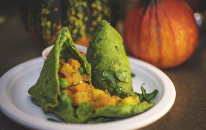 Pumpkin samosas are scarily good at Bundobust