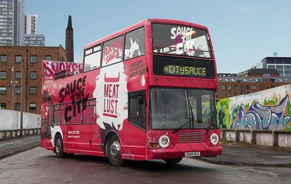 You can't miss the saucy bus – packed with meaty treats