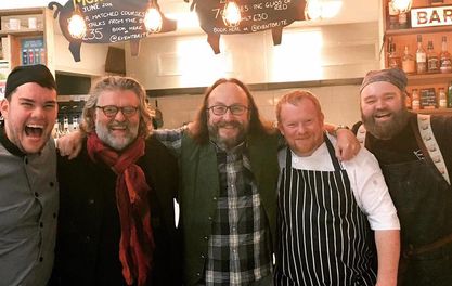 Spot the missing beard in the Hairy Bikers Bangers & Bacon Egg Battle