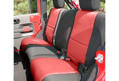 Neoprene Rear Seat Covers, Black/Red, 2 Door (13265.53 / JM-03060 / Rugged Ridge)