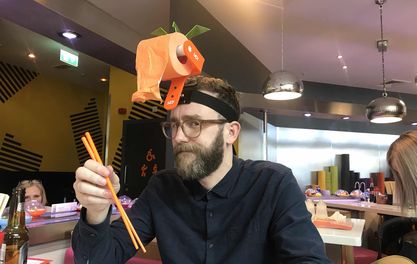 Look who’s taking a video selfie in YO! You too if you order the Chindogu Menu