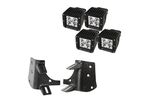 Dual A-Pillar LED Kit, 3-Inch Square Lights;, TJ (11232.38 / JM-04301 / Rugged Ridge)