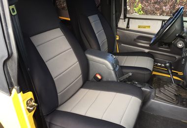 Front Seat Covers, Grey/Black Neoprene, TJ 03-06 (13213.09 / JM-02247/B/OS / Rugged Ridge)