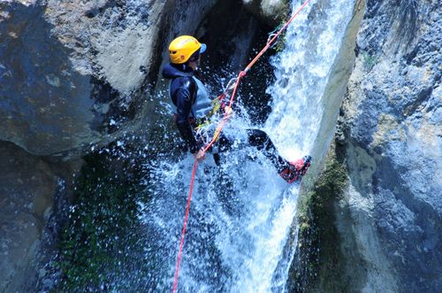 abseiling in water