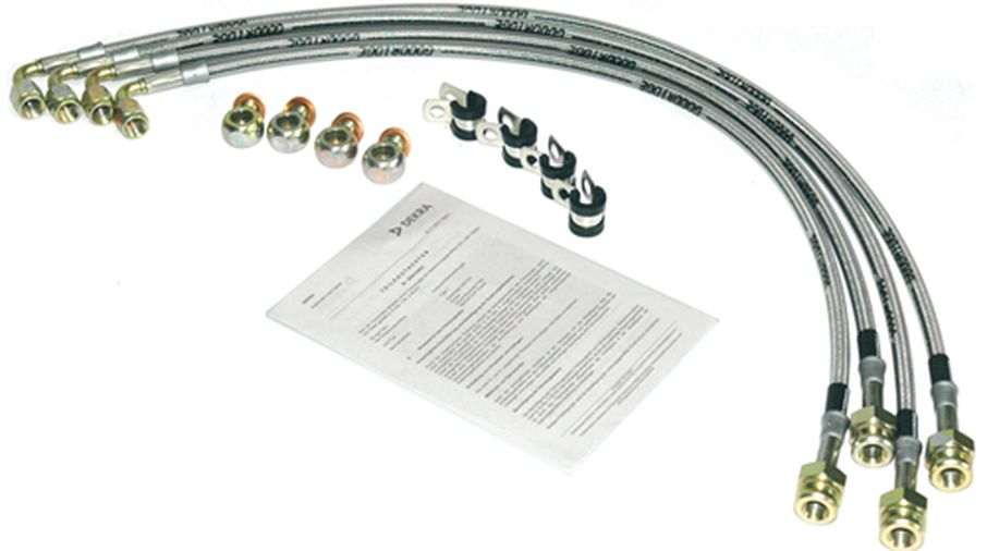 Brake Hose Kit, Braided Stainless, JK (ASP2-4P / JM-07338 / DuraTrail)