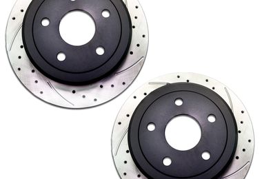 Brake disc set rear Red Line Performance perforated / slotted (AS0308.21B / JM-07388 / DuraTrail)