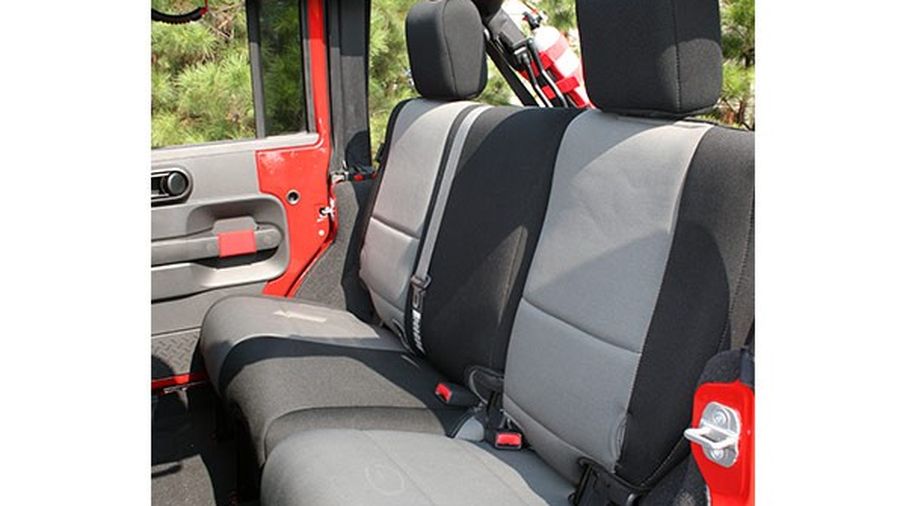 Neoprene Rear Seat Covers, Black/Gray, 2 Door (13265.09 / JM-03058 / Rugged Ridge)