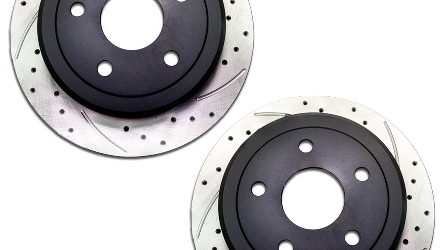 Brake disc set rear Red Line Performance perforated / slotted (AS0308.21B / JM-07388 / DuraTrail)