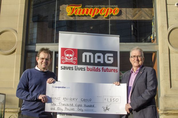 Tampopo present landmine clearing Charity with £1850 