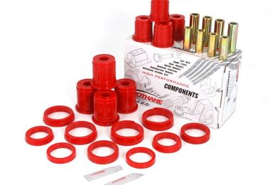 Suspension Control Arm Bushing Kit, Front, Red; 84-01 Jeep Cherokee XJ (18362.01 / JM-04878 / Omix-ADA)