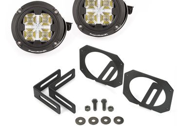 LED Light & Mount Kit, Dual Round, JK Fog Light Upgrade (11232.17 / JM-04299 / Rugged Ridge)