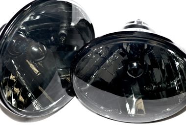Shadow Chrome Headlights, Pair RHD (PKDEFHLIGHTDARKRHD / JM-00254 / Chelsea Truck Company)