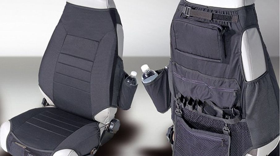 Seat Protector Kit, Fabric, Black; 76-06 Jeep CJ/Wrangler YJ/TJ (13235.01 / JM-03741 / Rugged Ridge)