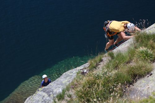 Beautiful granite climbing above pristine lakes is not uncommon on this trip