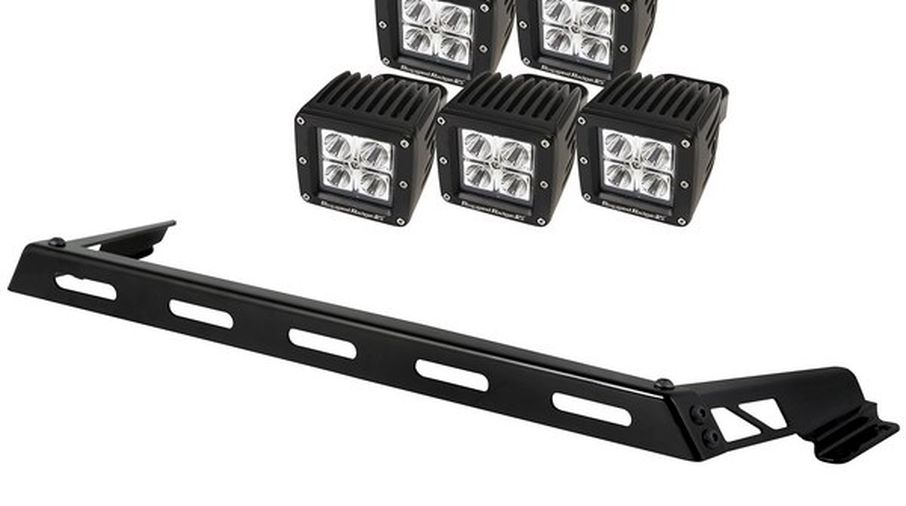 Hood Light Bar Kit, 5 Cube LED Lights, JK (11232.05 / JM-02185 / Rugged Ridge)