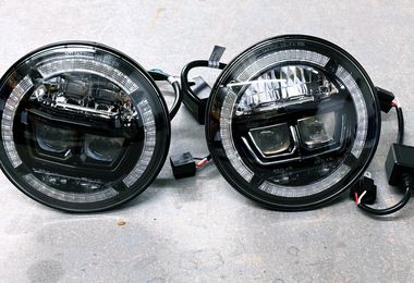 7" Lynx Halo - LED Sealed Beam Headlights, RHD (DA3462 / JM-06658/A / Britpart)