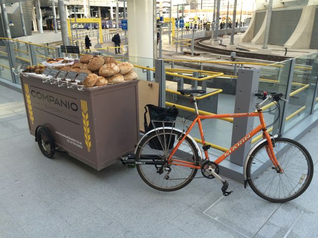 Mobile artisan bread trader rolls up to a train station near you