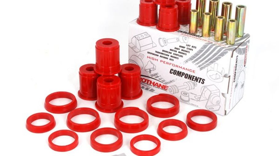 Suspension Control Arm Bushing Kit, Front, Red; 84-01 Jeep Cherokee XJ (18362.01 / JM-04878 / Omix-ADA)
