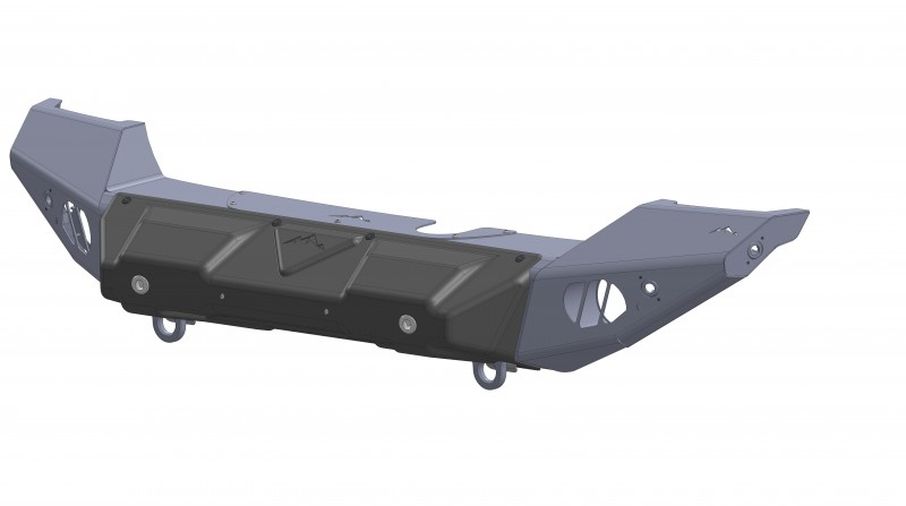 Front Recovery Bumper, Challenger with Winch Mount, Steel, JL, JT (Type Approved) (JL216-FPP / JM-06508 / Rock's 4x4)
