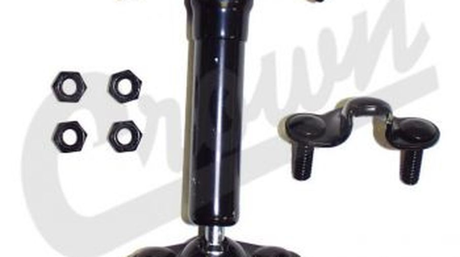 Hood Catch Kit (Black-Rubber Coated) CJ  / YJ (HC4 / JM-06922 / Crown Automotive)