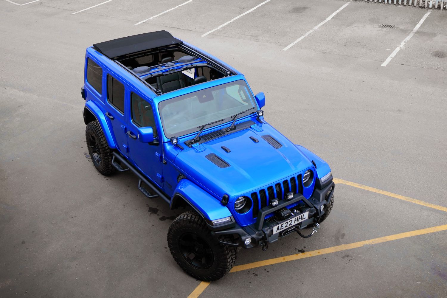STORM-58, 2022 Hydro Blue Jeep Wrangler JL Overland 4 Door  | Showcase  | Storm Jeeps