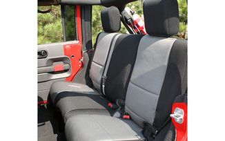 Neoprene Rear Seat Covers, Black/Gray, 2 Door (13265.09 / JM-03058 / Rugged Ridge)