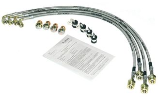Brake Hose Kit, Braided Stainless, JK (ASP2-4P / JM-07338 / DuraTrail)