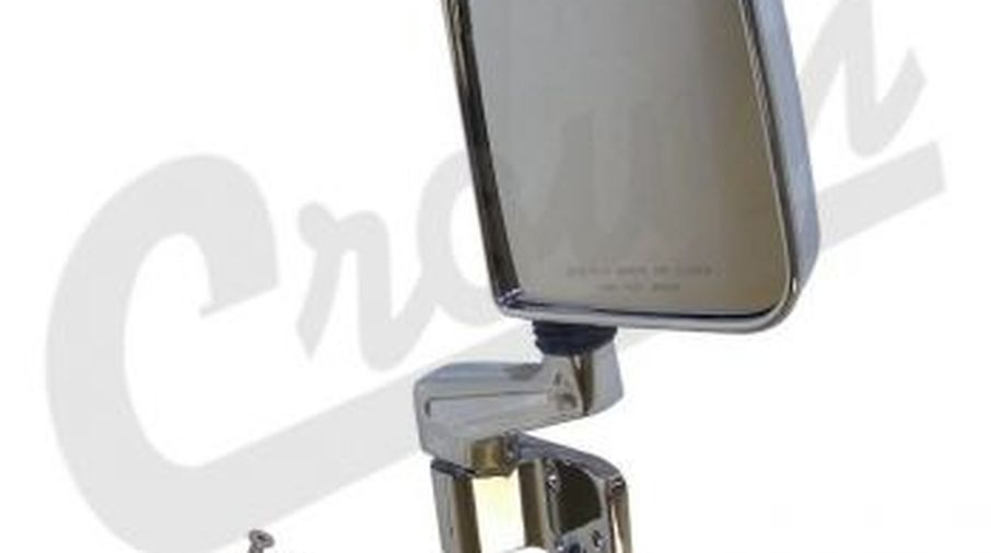 Mirror Assembly (Right-Chrome)  YJ / TJ (82201772C / JM - 07245 / Crown Automotive)