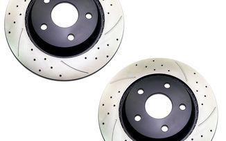 Brake disc set front Red Line Performance perforated / slotted  JK (AS0322.23B / JM-07387 / DuraTrail)