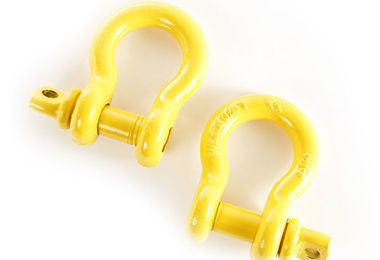 D-rings, 3/4 inch, yellow, pair (11235.15 / JM-02644 / Rugged Ridge)