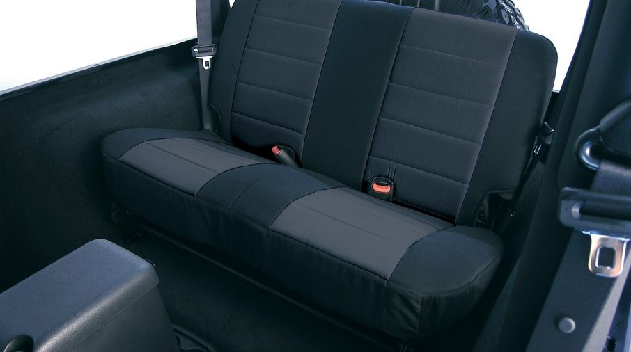 Rear Seat Covers, Black Fabric, TJ 97-02 (13281.01 / JM-02642 / Rugged Ridge)