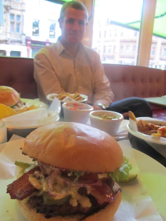 Byron Burger with founder Tom Byng in the background